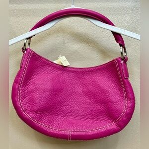 Ann Taylor Hot Pink Pebble Leather Shoulder Bag. NWT